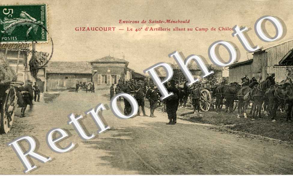 Le 40e d'artillerie allant au camp de Chalons