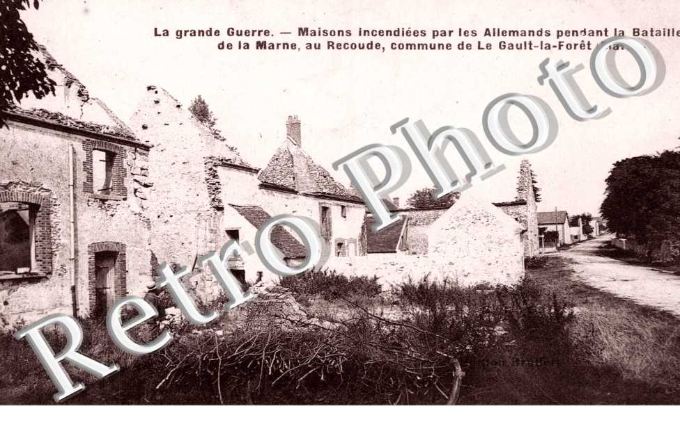 Le Gault la Foret, Maisons incendiees par les allemands