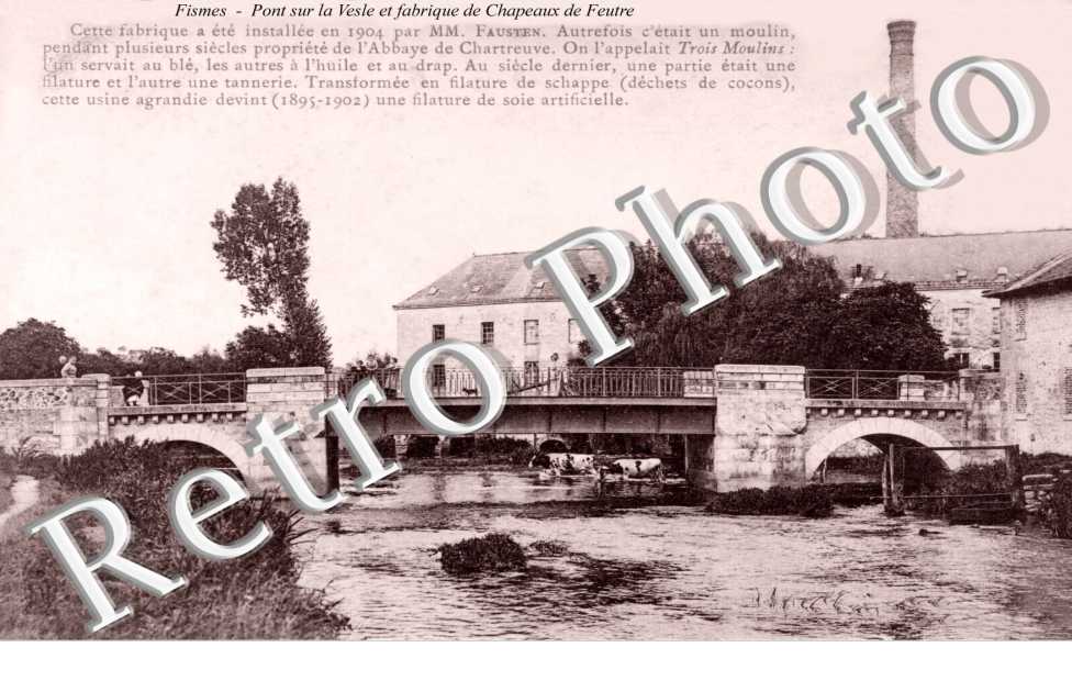 Pont sur La vesle et fabrique de chapeaux de feutre