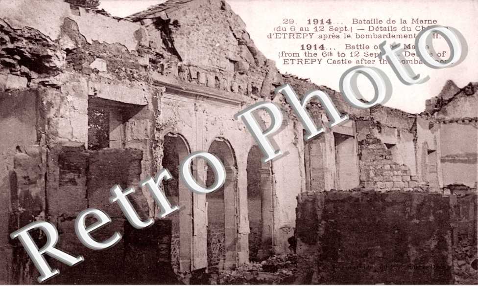 Detail du chateau apres bombardement