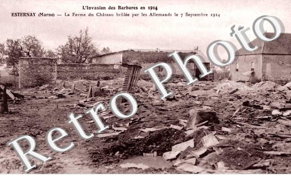 la ferme du Chateau brulee par les allemands