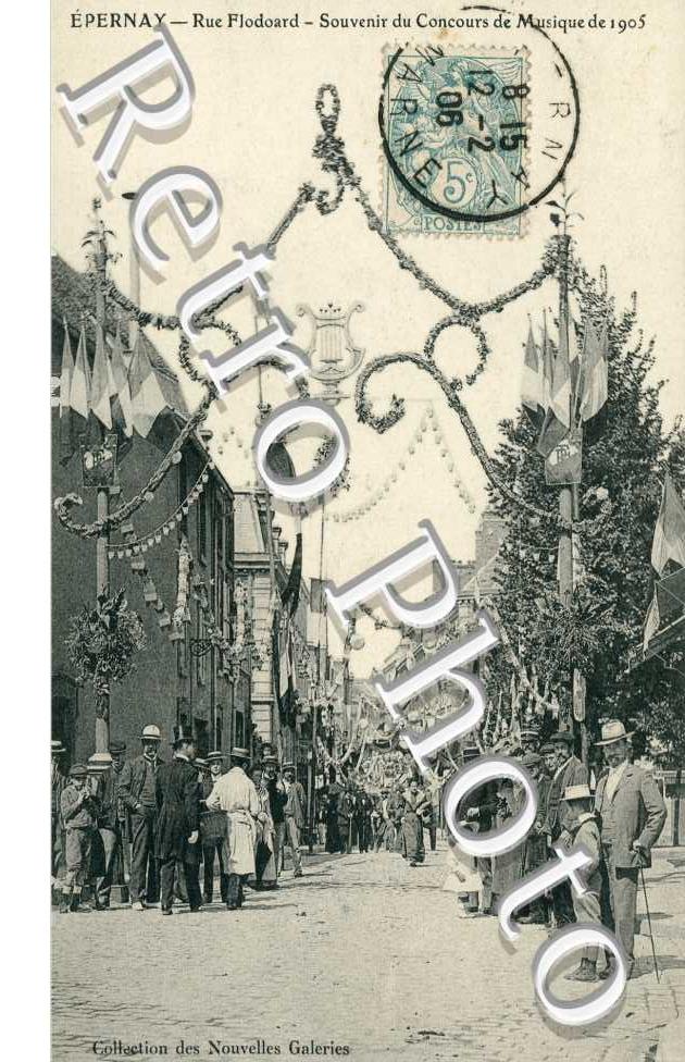 rue Flodoard Souvenir du Concours de Musique de 1905