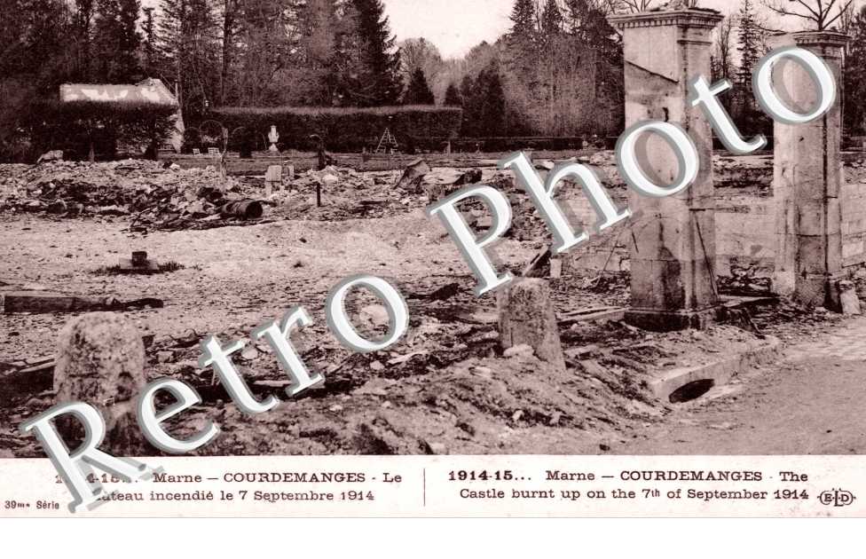 le Chateau incendie le 7 septembre 1914