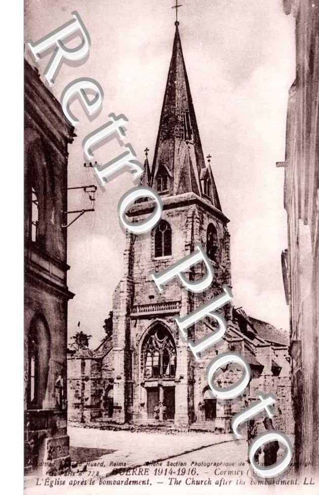 Guerre 1914-1916, l'Eglise apres le bombardement