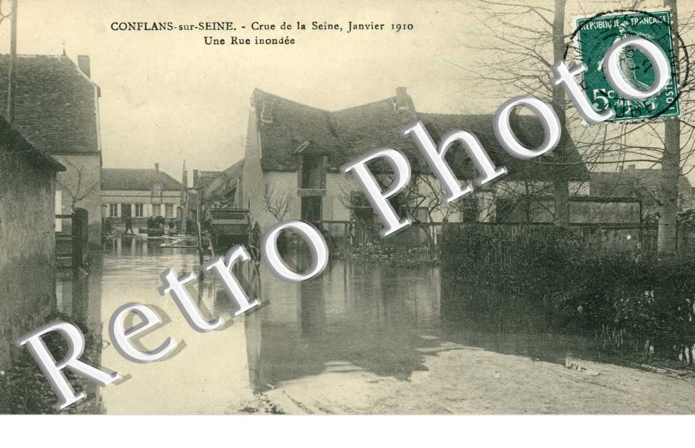 crue de la Seine en janvier 1910 une rue inondee
