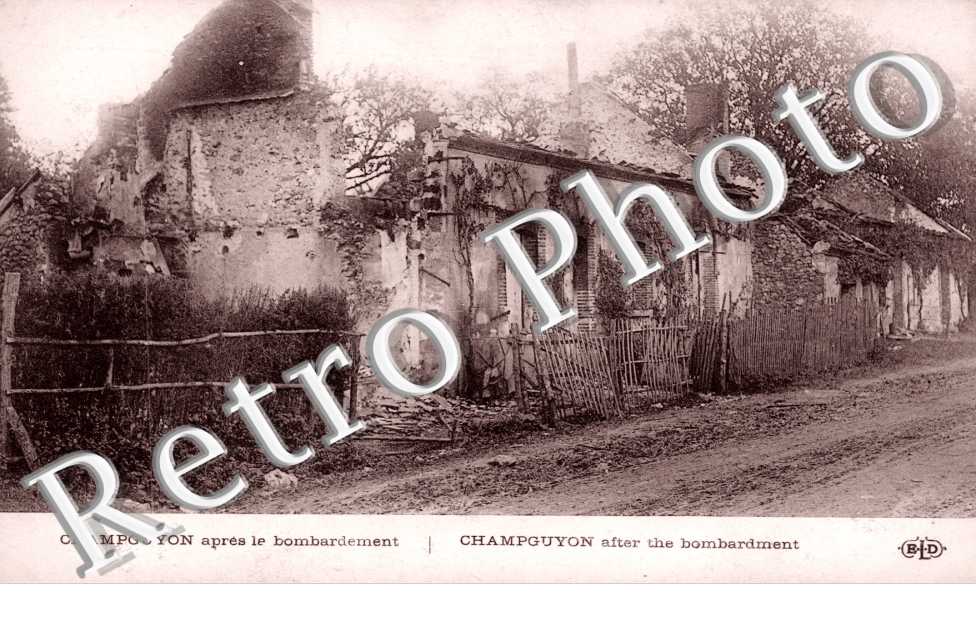 Champguyon apres le bombardement