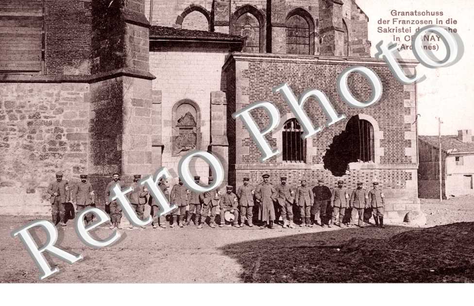 Cernay-en-Dormois, Granatsohuss der Franzosen in die Sakristei der Kirche