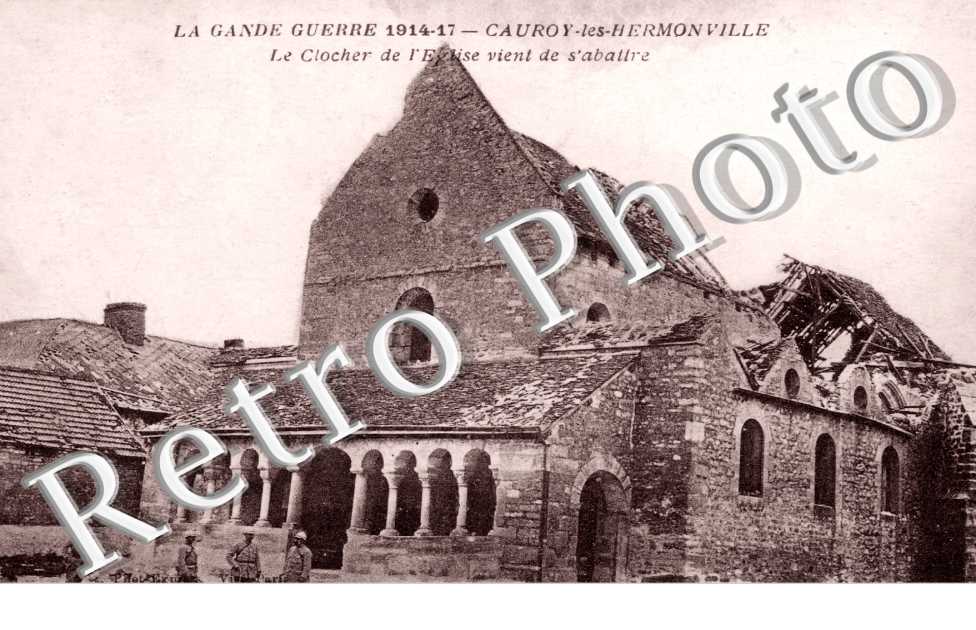 Cauroy-les-Hermonville, le Clocher de l'Eglise vient de s'abattre