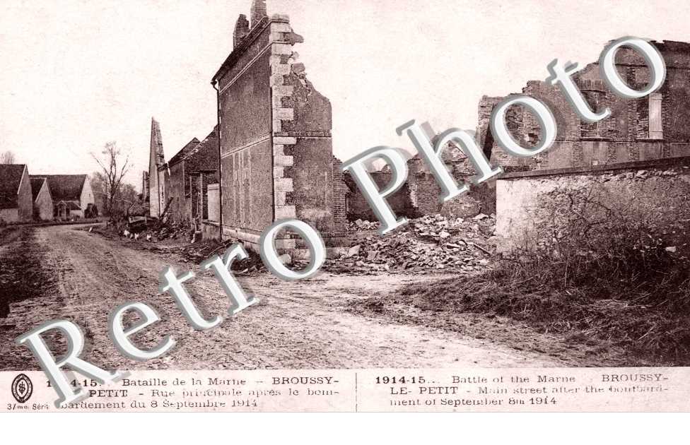 Broussy-le-Petit, Rue Principale apres le Bombardement