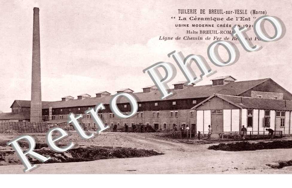 Tuileries de Breuil-sur-Vesle, "La Ceramique de l'Est", Ligne de Chemin de Fer de Reims a Paris