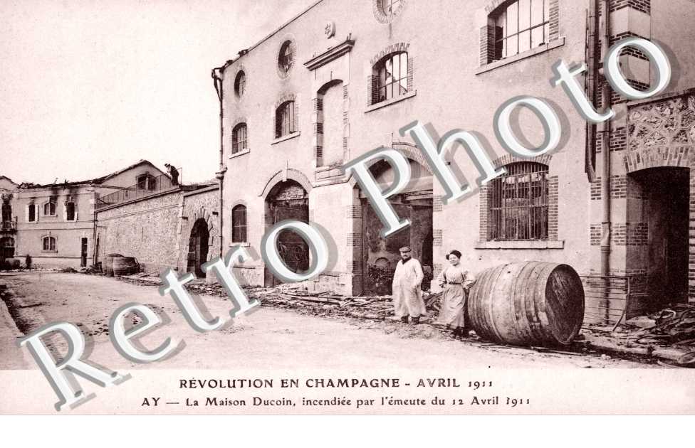 Revolution du Champagne, avril 1911, Maison Ducoin incendiee