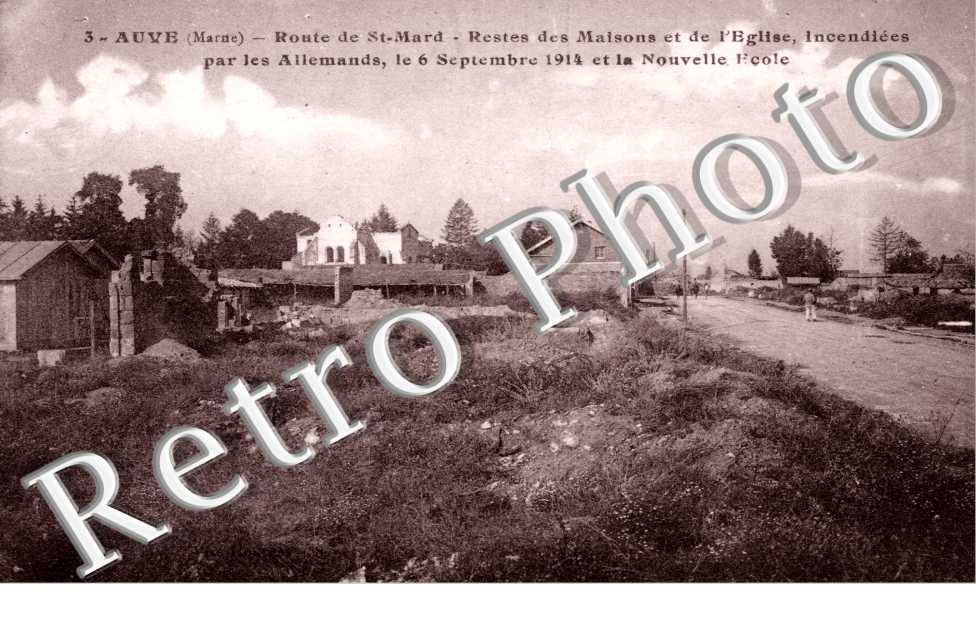 Route de St Mard, restes des Maisons et de l'Eglise