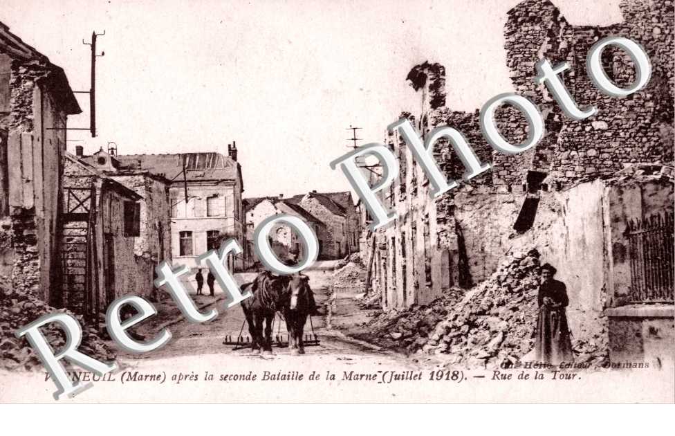 apres la seconde bataille de la Marne (juillet 1918), rue de la Tour