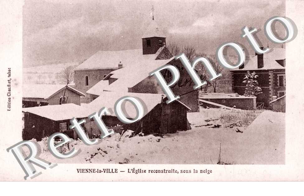 l'eglise reconstruite sous la neige