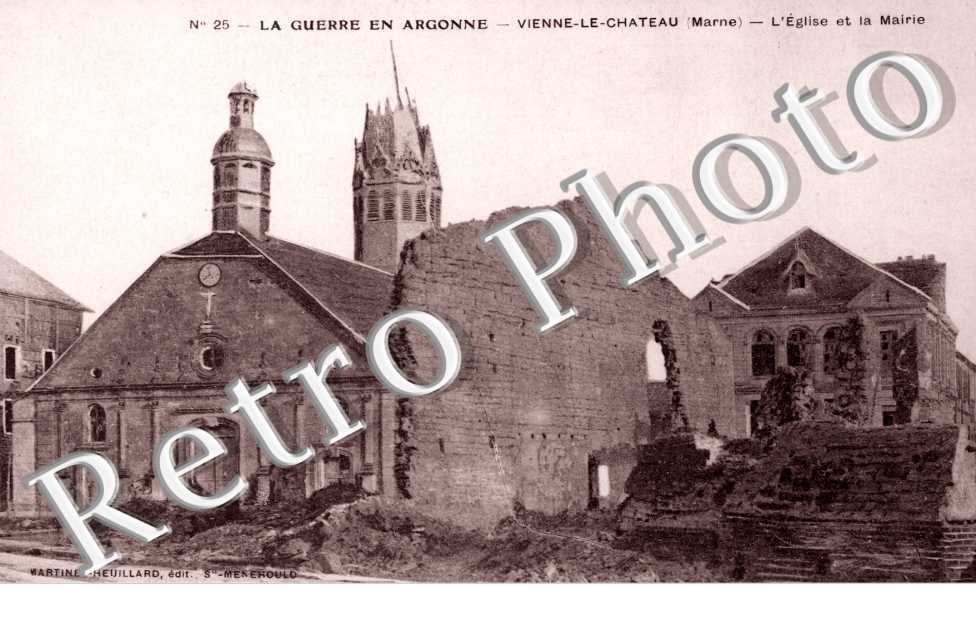 l'eglise et la Mairie bombardees