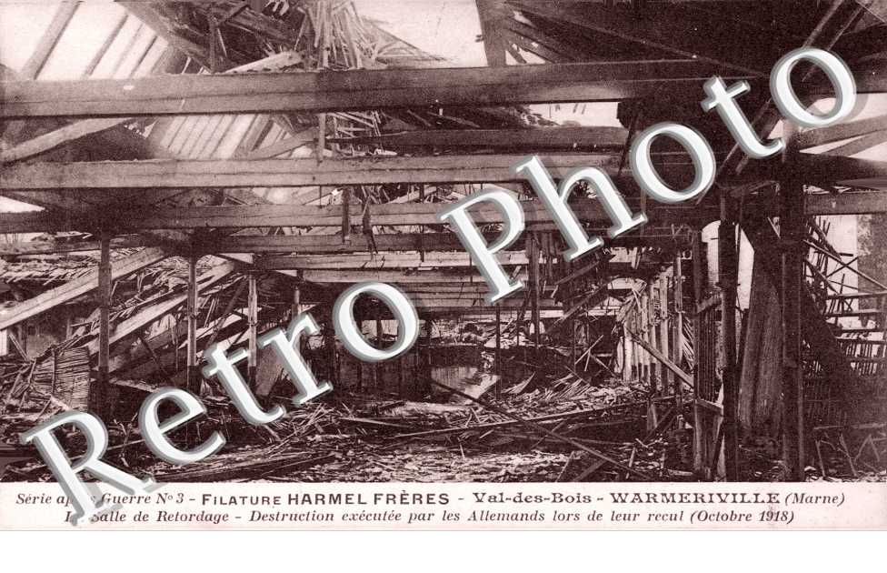 Harmel Freres - Filature de Laine - la salle de Retorgage bombardee