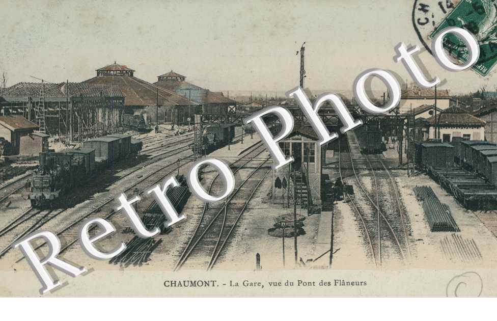 la gare vue du pont des flaneurs (couleur)