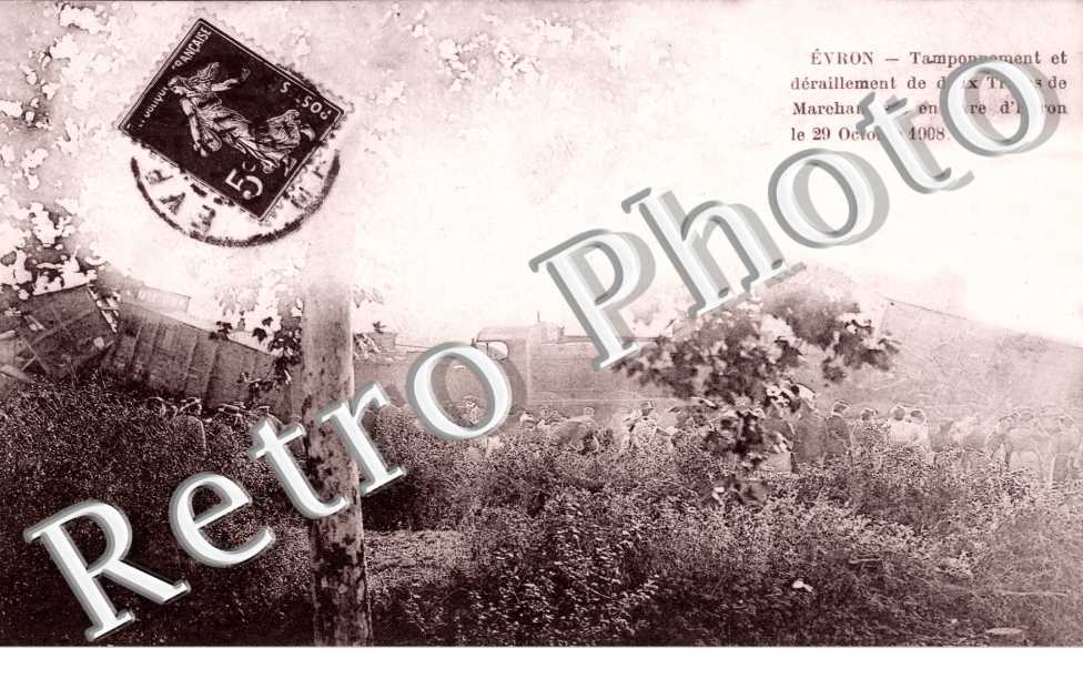 tamponnement et deraillement de 2 trains de marchandises 29 octobre 1908 (LOCOMOTIVES) (top carte)