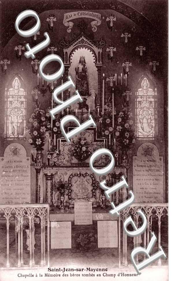 Saint Jean la Mayenne, chapelle a la memoire des heros tombes au champ d'honneur