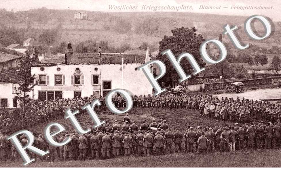 Westlicher kriegsschauplatz feldgottesdiest -- Feldpostkarte