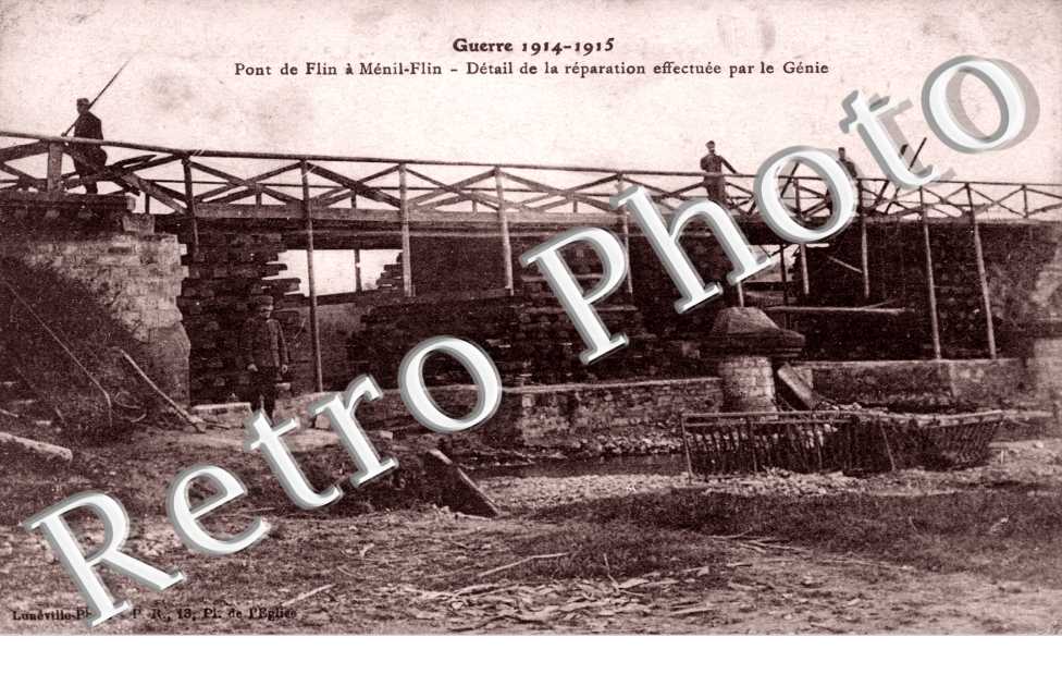 Pont de Flin a Menil Flin detail de la reparation effectuee par le Genie