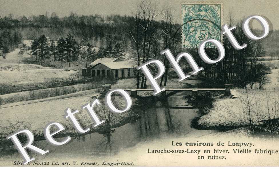 Laroche-sous-Lexy en hiver, vieille fabrique en ruines