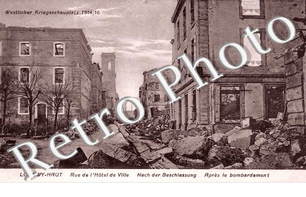 rue de l'Hotel de Ville apres le bombardement
