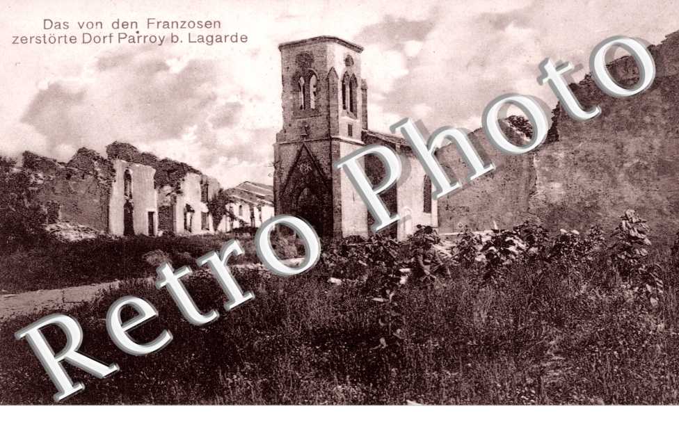 Das von den Franzosen zerstorte Dorf  - feldpostkarte