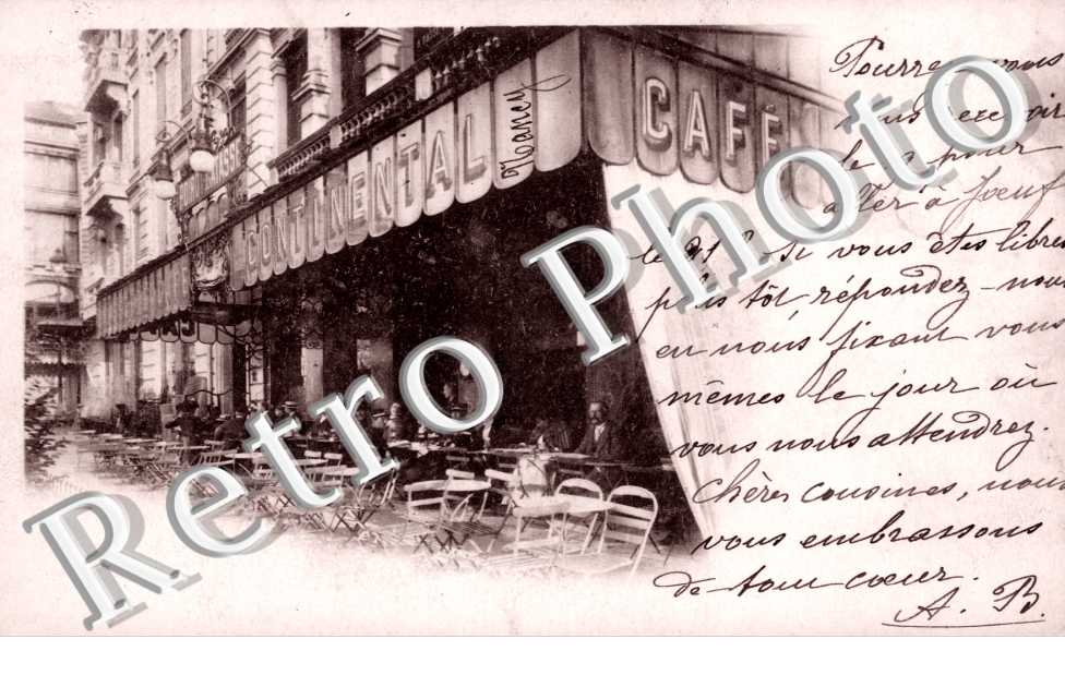 Cafe Continental -  place Thiers - actuellement au fond le magasin Printemps et a droite la Taverne de l'Irlandais et la pharmacie