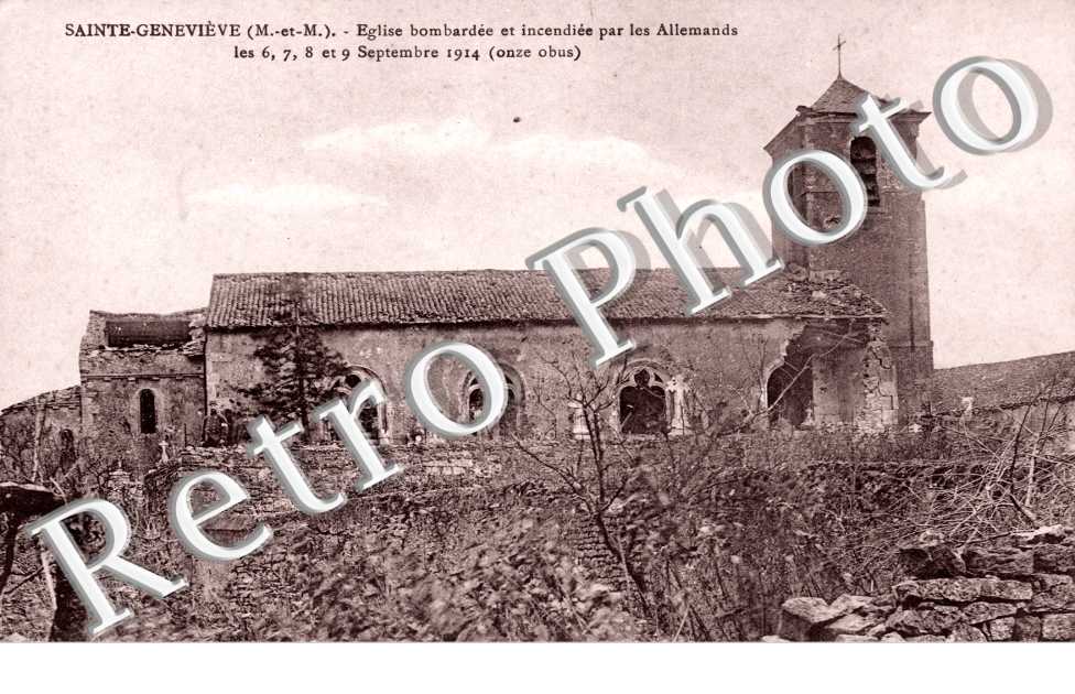 Eglise bombardee et incendiee par les allemands