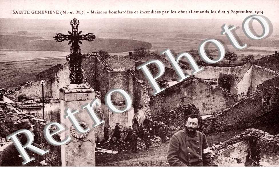Maison bombardee et incendiee par les allemands