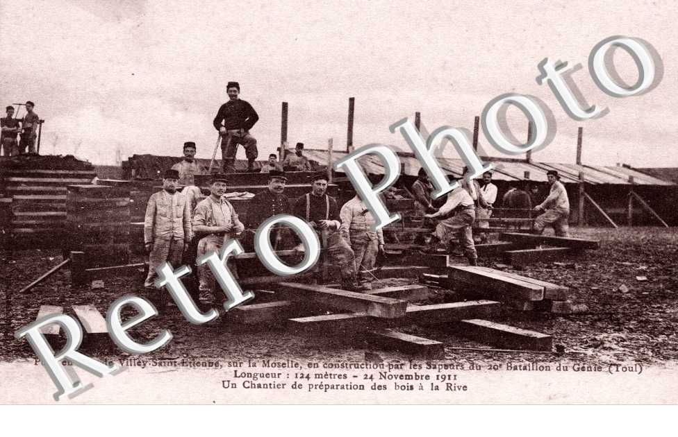 Pont en bois construit par les sapeurs du 20e bataillon du genie (toul)