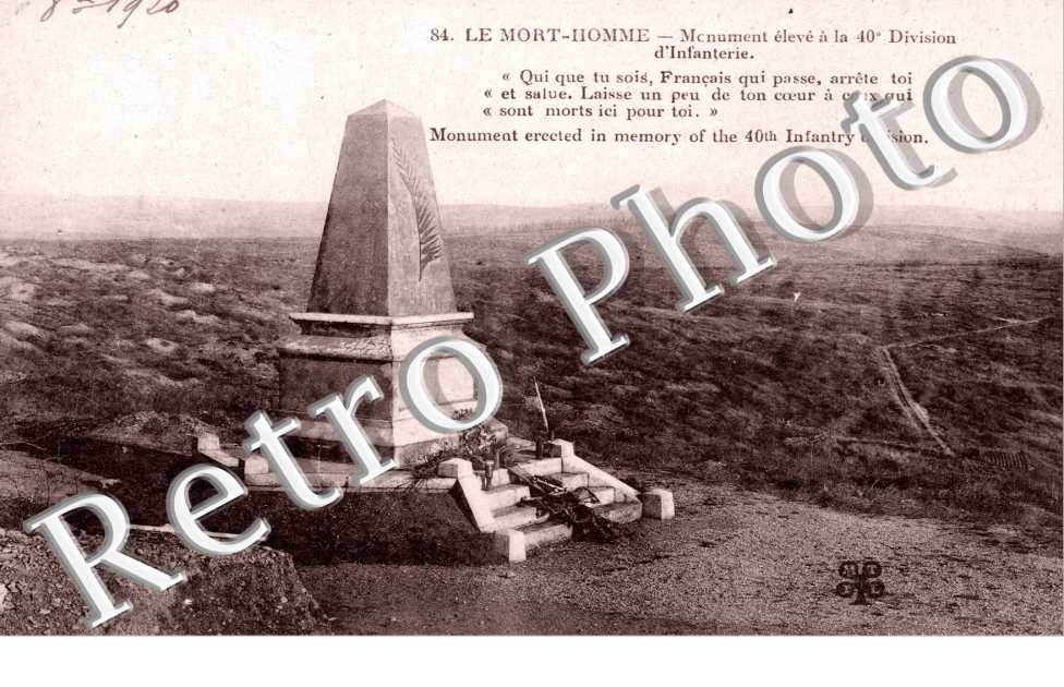 Monument eleve a la 40e division d'infanterie  - Le Mort-Homme