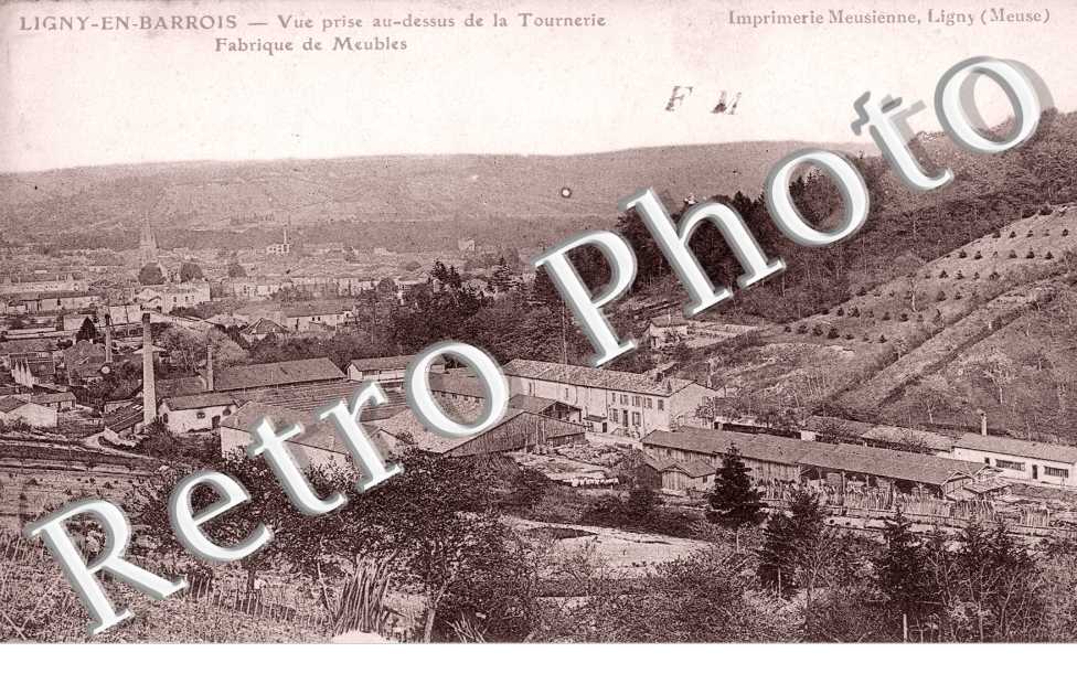 Ligny-en-Barrois, Vue prise au-dessus de la Tournerie, Fabrique de Meubles