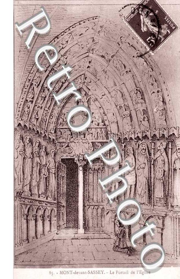 Portail de L'eglise - carte style dessin