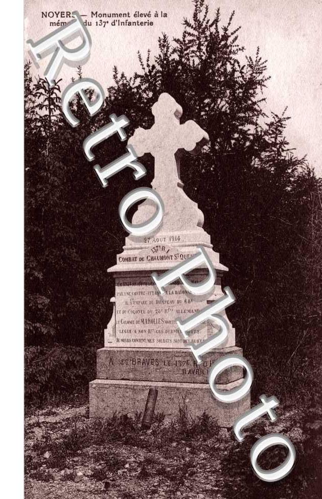 Monuement eleve a la memoire du 137e d'infanterie