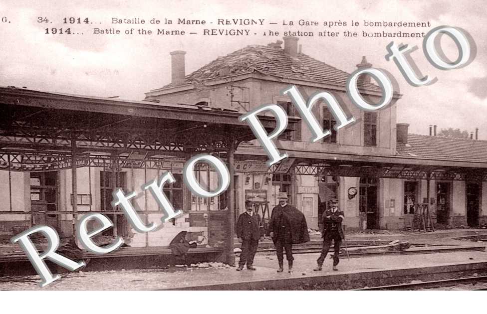 Bataille de la Marne, la Gare apres le bombardement