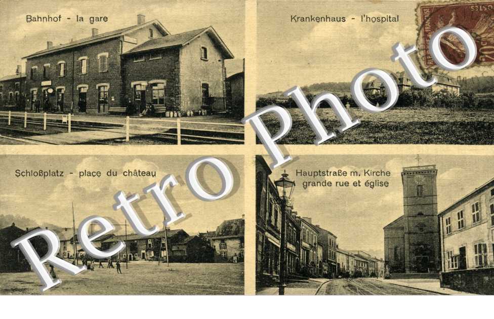 la gare L'hopital La place du chateau Grande rue et eglise