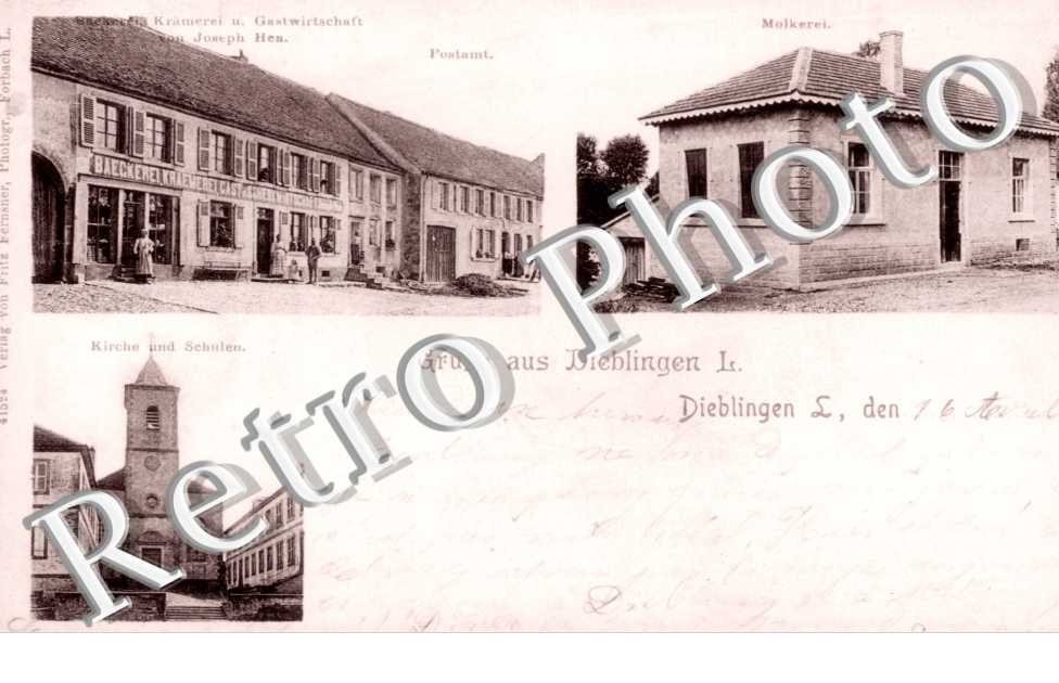 Postamt, Molkerei, Kirche und Schulen