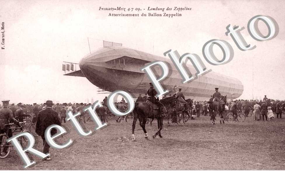 aterrissement du ballon Zeppelin le 4.7.1909