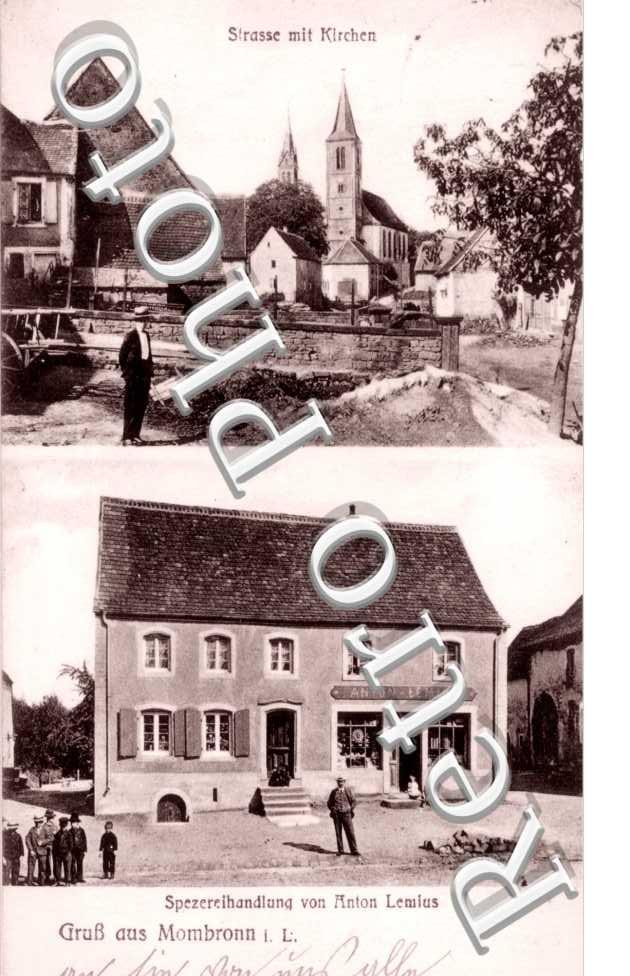 Strasse mit Kirche - Spezereihandlung von Anton Lemius