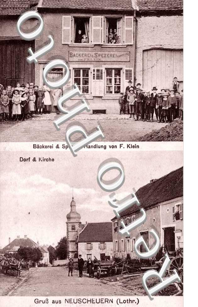 Backerei Spezerei Handlung von F. Klein, Dorf, Kirche