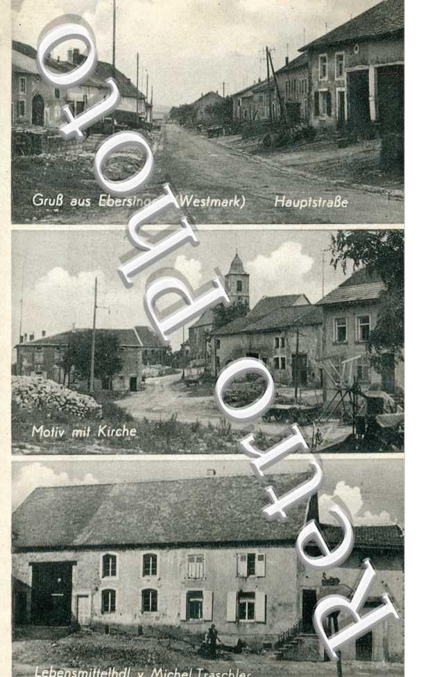 Hauptstrasse Motiv mit kirche Lebensmittelhdl v. Michel Traschler
