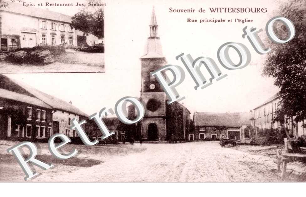 rue principale et l'eglise - Epicerie et restaurant Jos. Siebert
