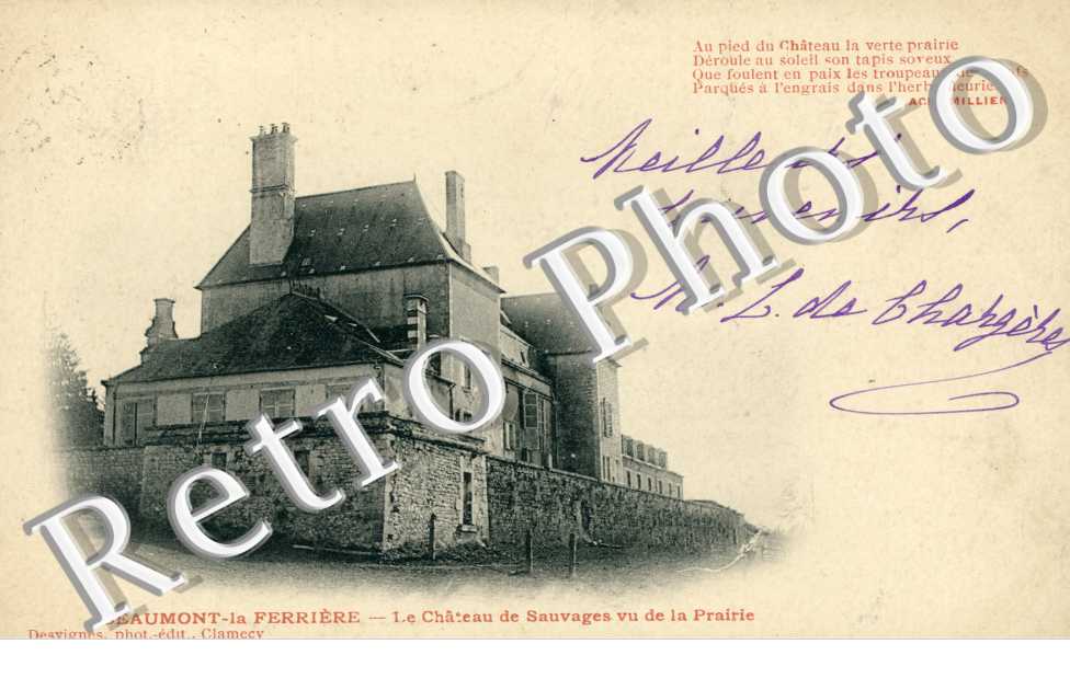 Le Chateau de Sauvages vu de la Prairie