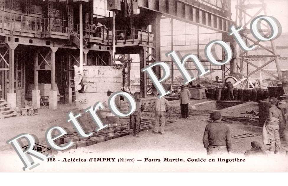 Acieries - Fours Martin, coulee en lingotiere