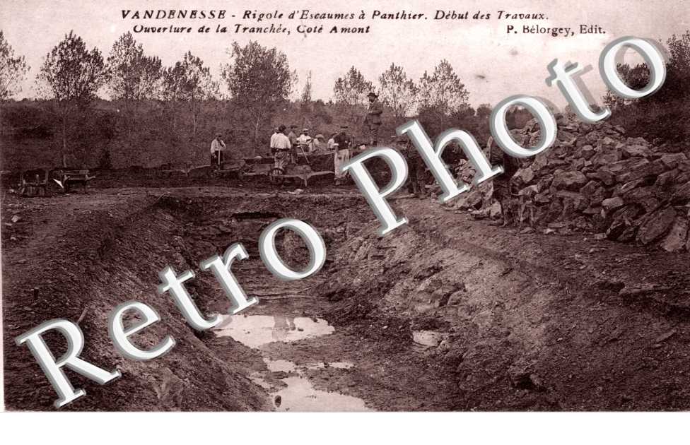 Rigole d'Escaumes a Panthier - debut des travaux - ouverture de la tranchee