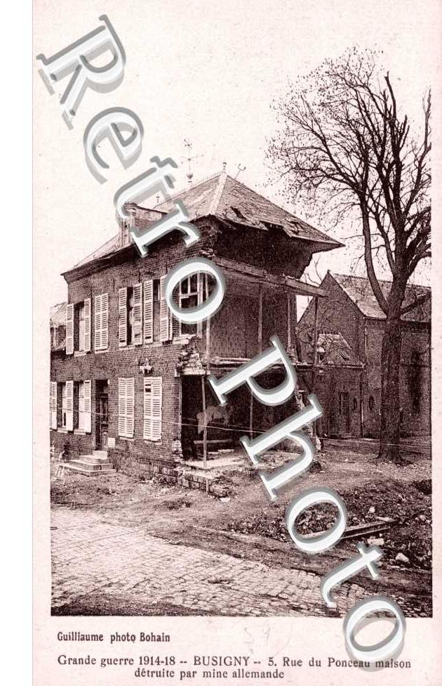 rue du Ponceau, maison detruite par mine allemande