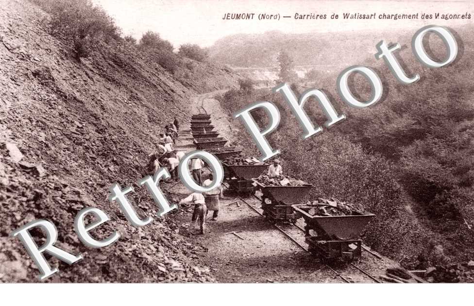 Carrieres de Watissart chargement des wagonnets