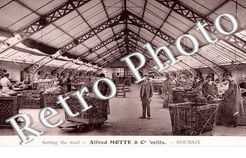 Sorting the wool - Alfred Motte & Co' mills